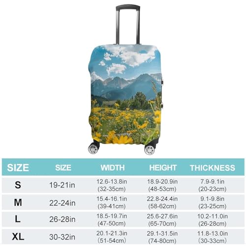 Flowers And Green Plants Luggage Cover Protector Anti-Scratch Suitcase Cover Washable Luggage Covers Fits 19-21 Inch Luggage2