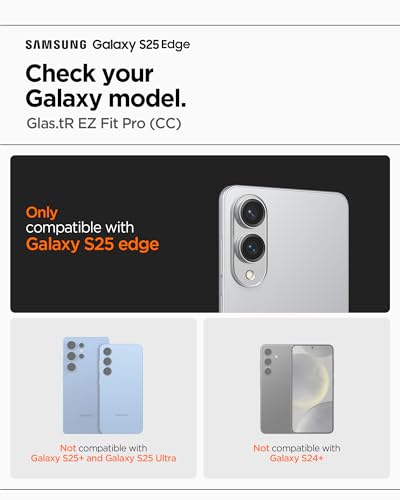 Image of Spigen EZ Fit Pro Tempered Glass Screen Protector Guard for Galaxy S25 Edge [2 Pack]