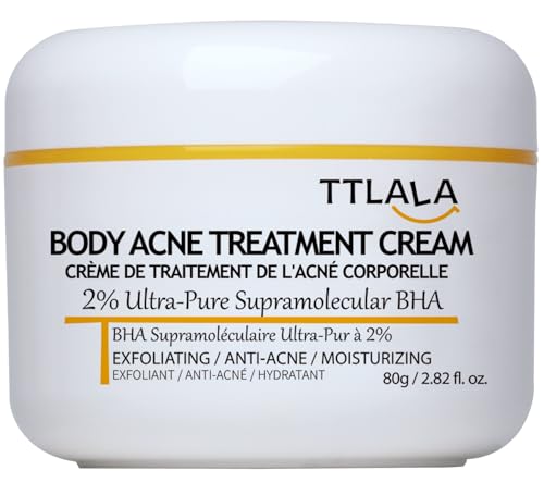 Butt Acne Clearing Treatment, Moisturizer Cream with 2% Salicylic Acid, Tea Tree Oil & Witch Hazel, Body Back Acne Treatment, Cystic Acne Treatment for Skin Delicate and Smooth 2.82oz