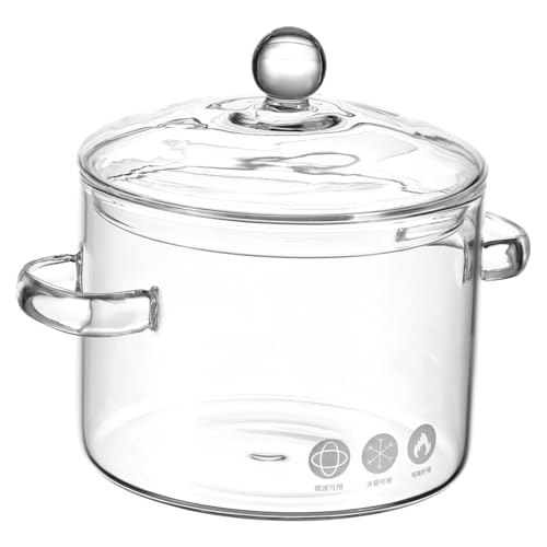 LIFKOME Pentola Per Zuppa Vetro Borosilicato Manici Per Induzione Design Per e Stufati Facile e