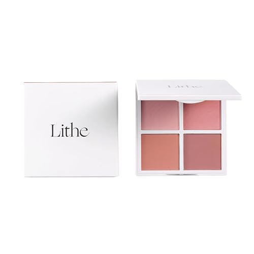 LITHE BEAUTY 4-Shade Sunset Blush Palette, Pink Tones for Natural