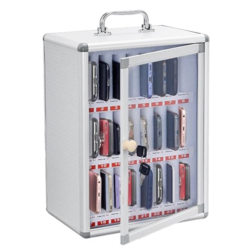 Jargrovs Handy Aufbewahrungsschrank mit 24 Steckplätzen,tragbares Handy-Schließfach zur Wandmontage,Handy aufbewahrungsbox aus Aluminiumlegierung,geeignet für Prüfungen Klassenzimmer in Büroschulen