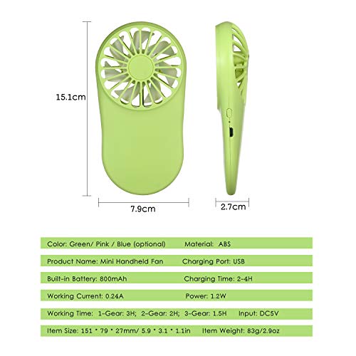 Ventilador portátil mini ventilador portátil recarregável USB de velocidade ajustável Ventilador de