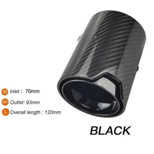 Cola de escape de fibra de carbono para coche M3 F80 y M2, tubo silenciador modificado negro 2