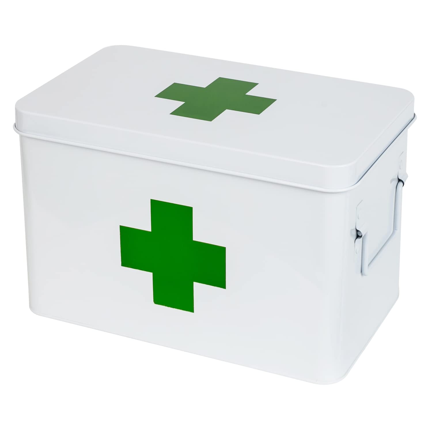 Botiquín de metal 32,5 x 20 x 20,5 cm blanco para almacenamiento de medicamentos