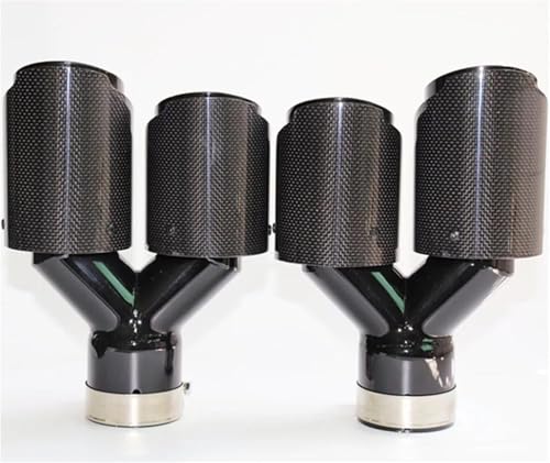 Embouts d'échappement double pour look Model Y ou BMW en carbone brillant