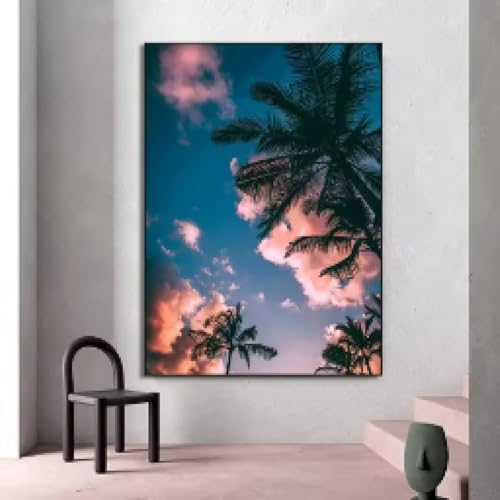 Toile paysage marin ciel bleu pour illuminer un grand mur de séjour sans encombrer