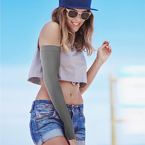 Image of GOUNOD Sun Protection Cooling Arm Sleeves with Thumb Holes - Gardening Outdoors Sports Workouts Sunscreen Arm Sleeves