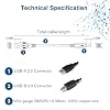 C2G 28102 USB Cable - USB 2.0 A Male to B Male Cable for Printers, Scanners, Brother, Canon, Dell, Epson, HP and more, Black (6.6 Feet, 2 Meters)