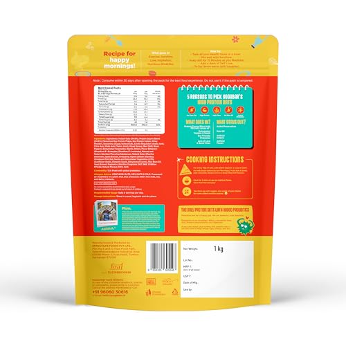 Image of Yogabar 26g High Protein Oats (Variety Pack of 2) | Dark Chocolate (No Added Sugar), Korean Fire (No Palm Oil) | 26% Protein | Breakfast Cereal with Wholegrains | With Probiotics for Absorption