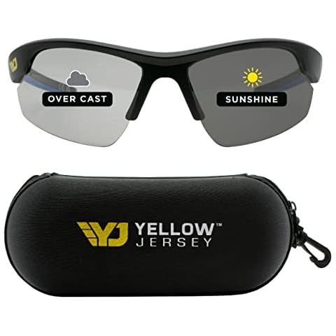 Betaview Yellow Jersey Photochromic Cycling Glasses with Intelligence Lenses for Men & Women Outdoor Sports Goggles UV400 Protection Sunglasses Eyewear Cover