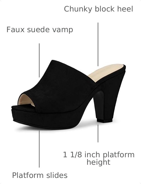 Image of Allegra K Women's Open Toe Platform Chunky Heel Slides Sandals