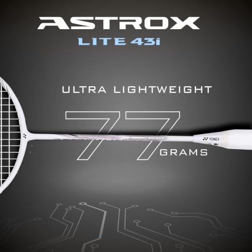 Image of Yonex Graphite Strung Badminton Racquet Astrox Lite 43i (G4, 77 Grams, 30 lbs Tension, Pearl White)