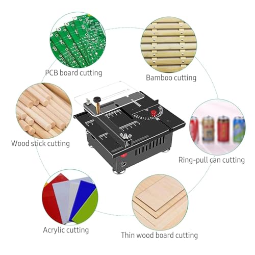 Miniature Table Saw, Multifunctional Table Saw Mini Table Electric Saw Cutting Machine with Adjustable Speed and Angle and Can Be Raised and Lowered,for Cutting Metal Wood - Image 3