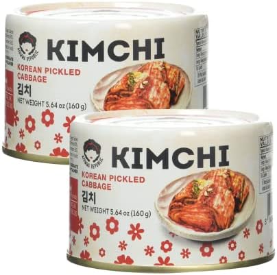 Ajumma Republic Korean Pickled Cabbage Kimchi 160g Tin (Pack of 2) Fermented Foods