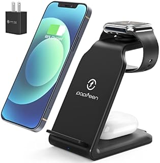 Wireless Charging Station for iPhone Multiple Devices Apple - 3 in 1 Wireless Charger Dock for iPhone iWatch Series 7 6 SE 5 4 3 2 & Airpods iPhone 14 14Pro 13 13Pro 12 12Pro 11 Pro X Max XS XR 8