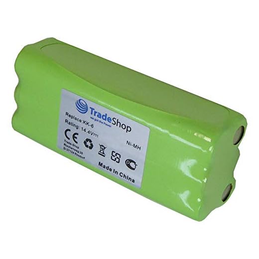 Trade-Shop Premium Ni-Mh batteri, 14,4 V/2500 mAh/36 Wh för Dirt Devil Libero M606, M606-1, M606-2, M606-3, M606-4 Spider M607, M612 Fusion M611 Puck M610 ersätter R1-l051B, 0606004
