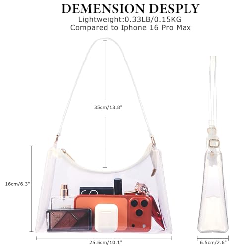 Image of Clear Bag for Stadium Events Women's Purse Handbags Small Purse shoulder bag Crossbody Bag