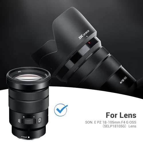 Image of JJC ALC-SH128 Bayonet Lens Hood Shade for Sony E PZ 18-105mm F4 G OSS Lens | Reversible Design, ALCSH128 Lens Hood for Sony SELP18105G Lens, Allow to Attach 72mm Filter & Lens Cap, No Vignetting