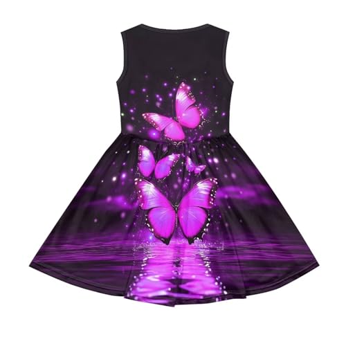 Girls Dresses Summer Dress Sleeveless Mid-Length Casual Dress Kids with Pocket Spring Dressesfor Toddler 2-142