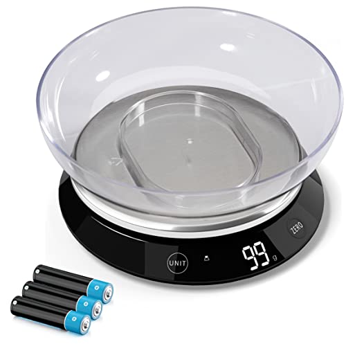 Bilancia Da Cucina Digitale 5kg Acciaio Inossidabile Con Ciotola Rimovibile, Alta Precisione, Display LCD Retroilluminato, Funzione Tara, Impermeabile, Ricettario Incluso, Boston Tech - Foto 7