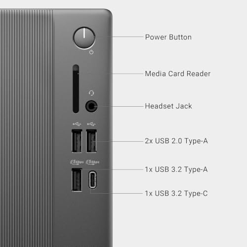 Image of Dell Slim Desktop ECS1250, Business Tower Computer, 16GB DDR5 RAM 512GB SSD, Intel Core i3-14100 (up to 4.7 GHz), Windows 11 Pro, Wired Keyboard & Mouse, Docking Station, Black