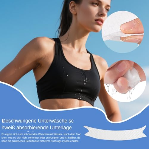Almohadillas de sudor para bra reutilizables insertos lavables de 29,14 x 4,13 pulgadas 3