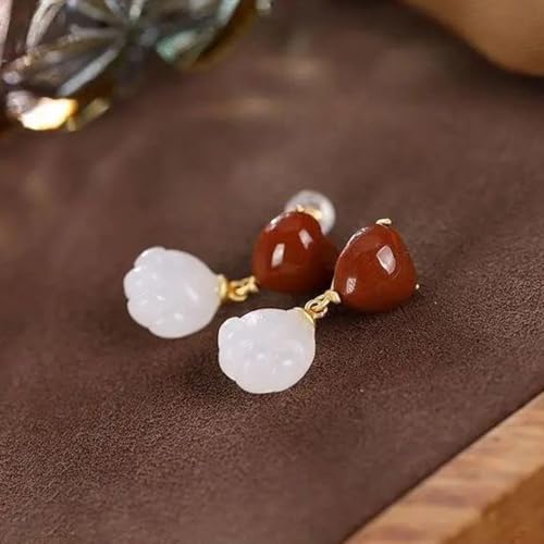 Boucles d'oreilles argent S925 griffe de chat rouge blanc - 3
