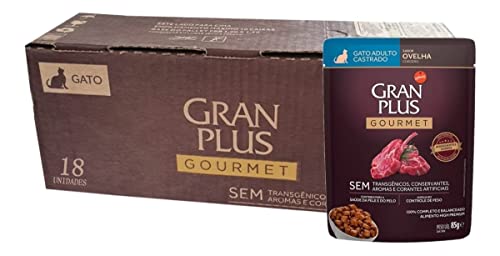 GRANPLUS SACHÊ GOURMET GATO CASTRADO OVELHA 85g - pack com 18 unidades