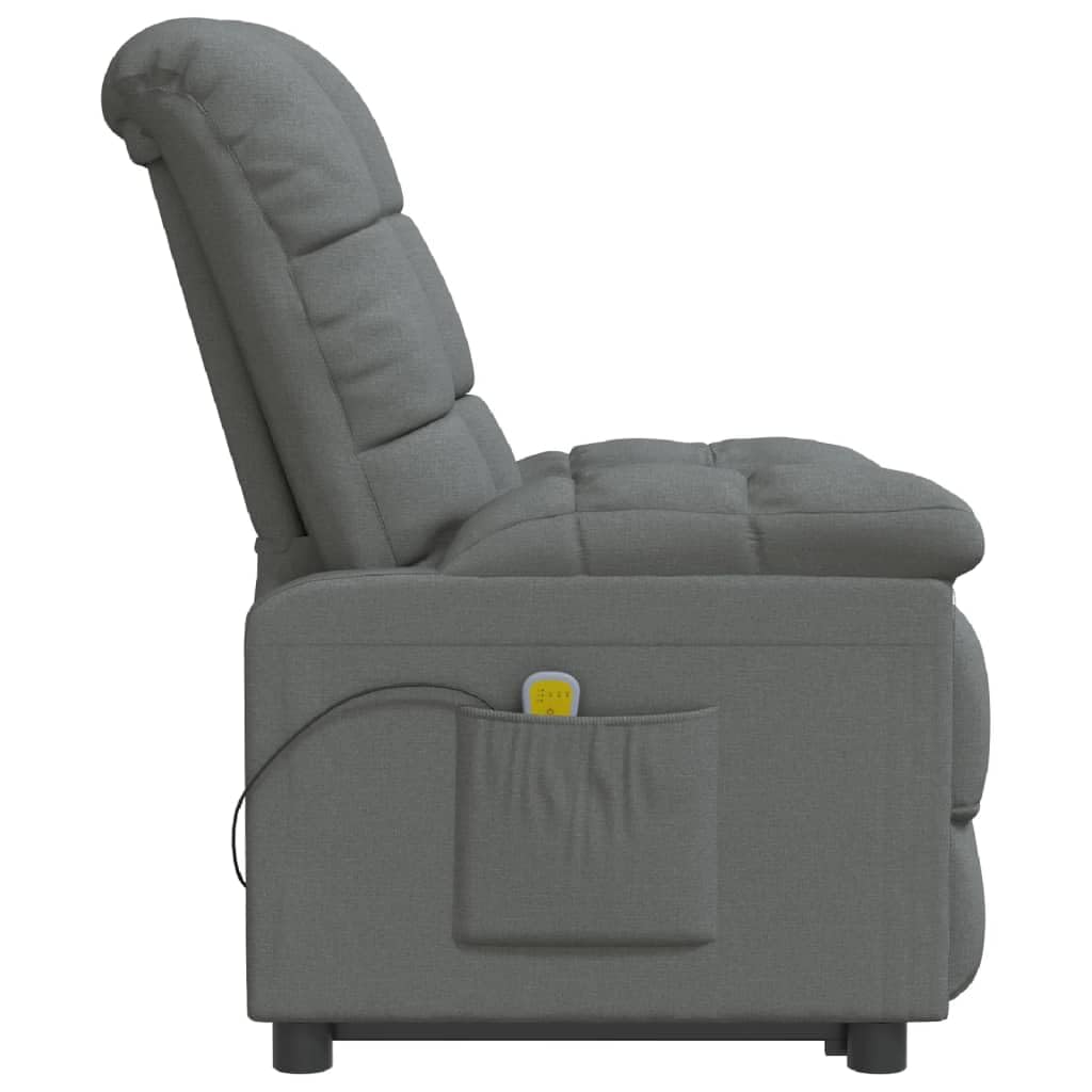 IKAYAA Sillón Masaje Reclinable, Sillón Masaje Eléctrico, Sillon Reclinable Manual, Sillón Relax de deTela, con Prácticos Bolsillo, Gris Oscuro