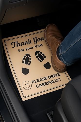Image of HR Disposable Paper Foot Mat, (Pack of 20 Sheets) Large Size, Universal Size for All Car,Bus,Van,Truck,Crew Cab,Trailer,SUV,Scooter,Car Paper Interior Automotive Mats Brown 17 x 21 cm