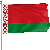 FLGCLUB Belarus Flag 3x5 Ft Outdoor, Vibrant Color Fade Resistant Republic of Belarus Flags Polyester Double Stitched, Belarusian National Flag Canvas Header and Brass Grommets