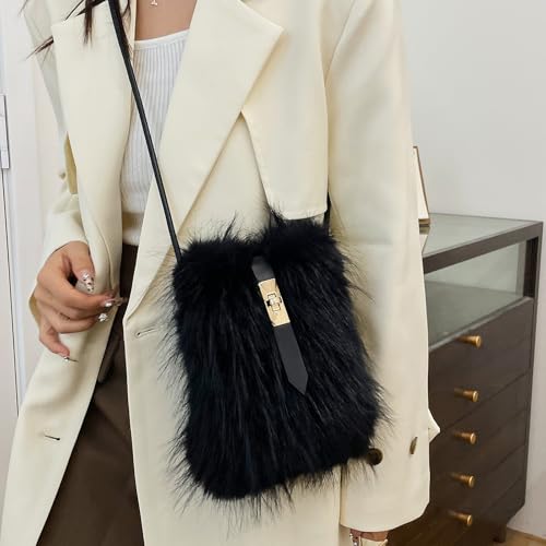 Furry Purse, Faux Fur Crossbody Bag Y2K Fluffy Bag Fuzzy Purses for Women3
