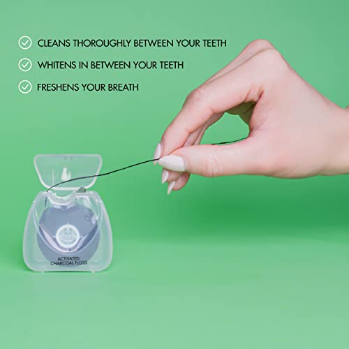 Sol Activated Charcoal Floss, Vegan Friendly, Made With Bamboo Charcoal, 3 Pack #TOP2