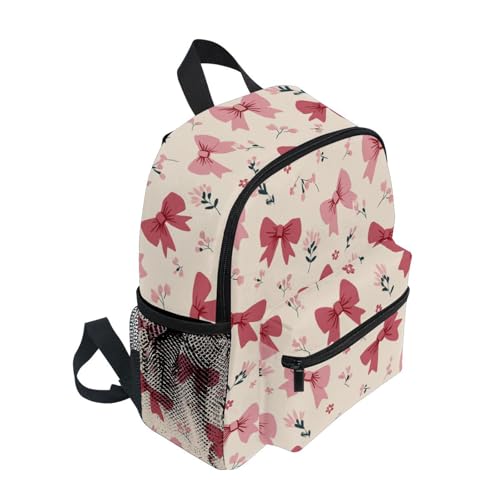 Wusikd Cute Pink Bows Floral Backpack for Kids Girls Boys Bookbag Daypack for School Student S2