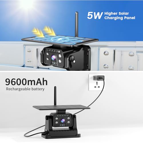 Image of Magnetic Solar Wireless Backup Camera for RV Truck Trailer - 7 inch 1080P Monitor, 1-Min Install, No Delay, 150 Rearview Camera, IR Night Vision, Auto-Sleep, Rechargeable Battery Reverse Camera