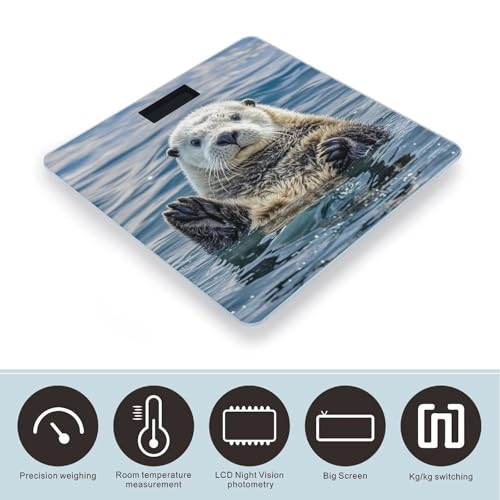Báscula digital de baño Sea Otter con vidrio templado miniatura 3