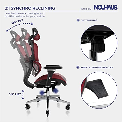 image for NOUHAUS Ergo3D Ergonomic Office Chair - Rolling Desk Chair with 4D Adj
