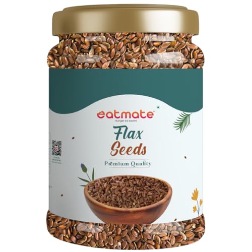 Image of Eatmate Premium Flax Seeds 250g | Raw & Natural Alsi Seeds | Rich in Protein & Dietary Fibre | High in Antioxidants & Iron | Healthy Superfood for Smoothies, Salads & Daily Nutrition