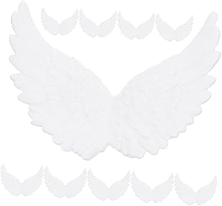 PRETYZOOM 10 Peças Artesanato De Natal Decoração Acessórios DIY Asa Artesanato Asas Asas Para Artesanato Enfeites Para Roupas Asa De Anjo Acessório DIY Asa Roupa Branca Garrafa Soprando