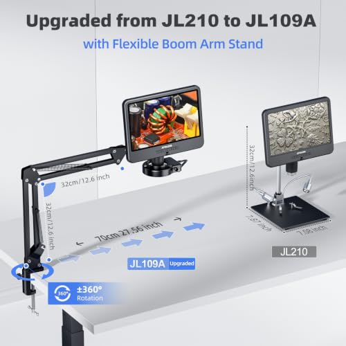 Image of JL109A 10.1 inch Digital Microscope with Screen, Flex Arm Stand