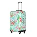 Vridoyt Pink Flamingo Luggage Covers and Tags, Summer Palm Tropical Leaves Luggage, Elastic Washable Fashionable Anti-Scratch Protector, Birthday Gift(M 22-25 Inch)