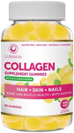 Collagen Gummies for Women and Men with Biotin Zinc Vitamin C and E - Anti Aging, Hair Growth, Skin Care & Strong Nails Protein Collagen Supplements - Non-GMO, Gluten Free - 60 Collagen Gummy Vitamins