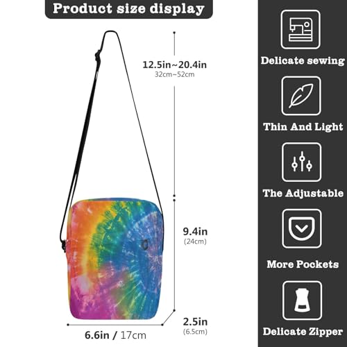 Tie-dye Colorful messenger bag for women cross body bag Woman Shoulder Handbags Adjustable Strap for School Shopping3