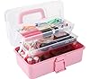 Flower River 11(in) Versatile Three-Layer Folding Organizer Box,Ideal for Art & Crafts,Toys,Sewing Supplies,Jewelry and Tools,Storage with Dual Trays,Elegant Pink #5