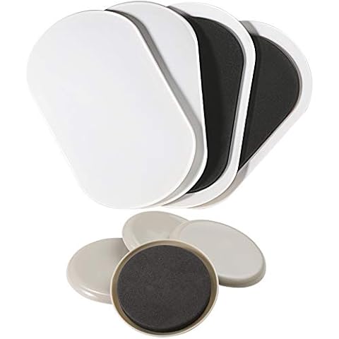 4 Pack 9-1/2" x 5-3/4" Oval Heavy Furniture Sliders & 4 Pack 3.5 Inch Carpet Slider - Heavy Furniture Glider Moving Pads Moving Furniture Reusable Furniture Moving Glides Cover