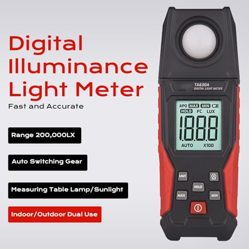 Luxómetro digital LCD con sensor giratorio AUNMAS de 0.1 a 200000LX 5