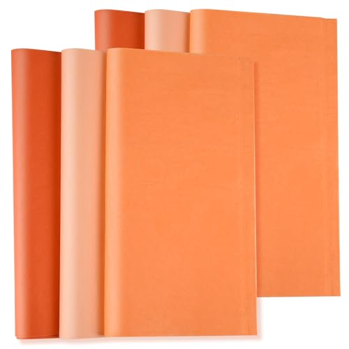SatinWrap Luxus-Seidenpapier, Orange, 5 Blatt, 50x76 Cm - Filzpapier Für Geschenke & Basteln