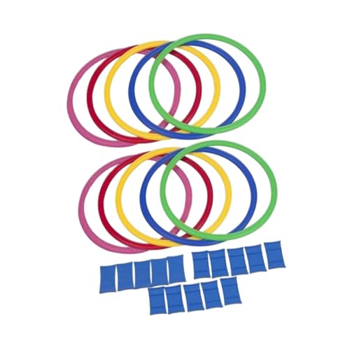 JISADER 10 Pezzi Anelli per Allenamento di agilità e Gioco di Gambe Set di Giochi Sportivi all'aperto Anelli circolari Multifunzione Set per Atleti Calcio, 38 Cm
