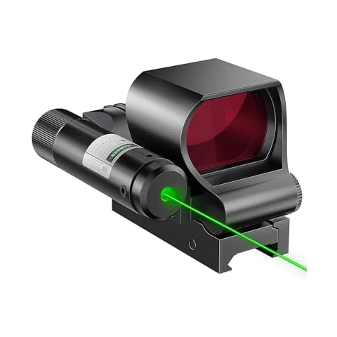 HIRAM Reflex Sight Laser Combo, 2 MOA Red Dot Sight with Green Laser 4 Reticle Patterns 8 Brightness Settings for 20 mm Picatinny Weaver Rails, Tactical Optics for Rifle Pistol Airsoft Cover